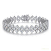 Solid 14K White Gold Round-Cut Certified Natural Diamond Tennis Bracelet Gift – white background main image