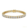 Tennis Bracelet 5Ct Round GH SI Natural Diamond 14K Yellow Gold Wedding Proposal – white background main image
