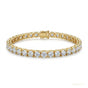 Tennis Bracelet 5Ct Round GH SI Natural Diamond 14K Yellow Gold Wedding Proposal