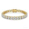 Solid 14k Yellow Gold 6CT Round Cut GDGL Natural Diamond Tennis Bracelet – white background main image