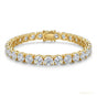 Solid 14k Yellow Gold 6CT Round Cut GDGL Natural Diamond Tennis Bracelet