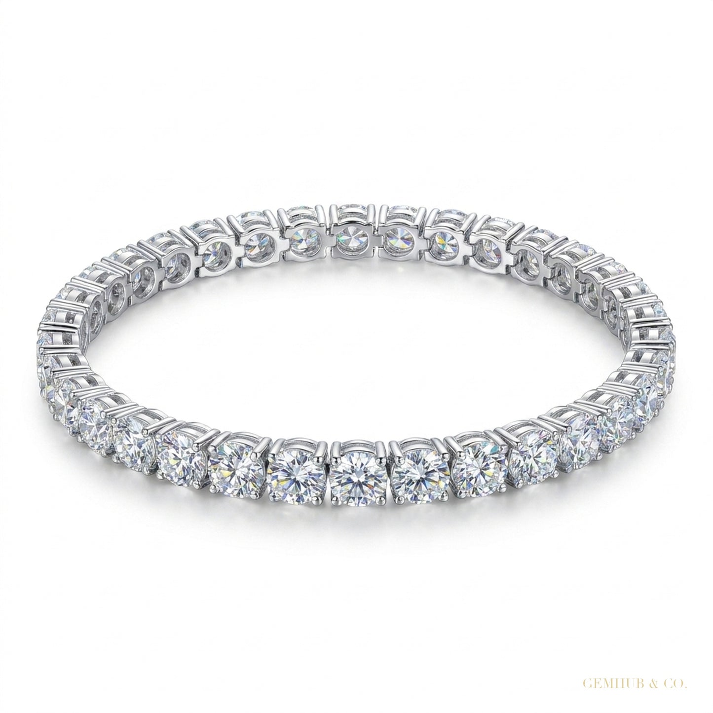 Attractive Round Cut Natural Red Ruby Tennis Bracelet For Women 14k Yellow Gold – white background main image