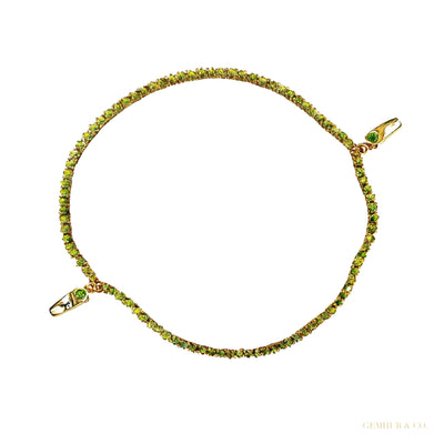 UGL Certified Natural Green Emerald Round Tennis Bracelet Daily Wear 14k Gold