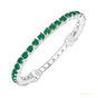HUGE Emerald Cut Lab-Grown Diamond Dedicated Tennis Bracelet 14K White Gold