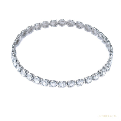 Certified Lab-Grown Diamond Birthday Propose Gift Tennis Bracelet 14k White Gold