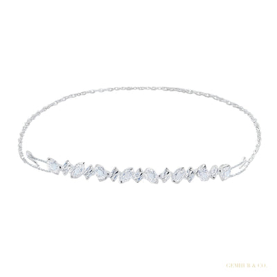 Fancy Charm Marquise Cut Natural Diamond Wedding Chain Tennis Bracelet 14k Gold