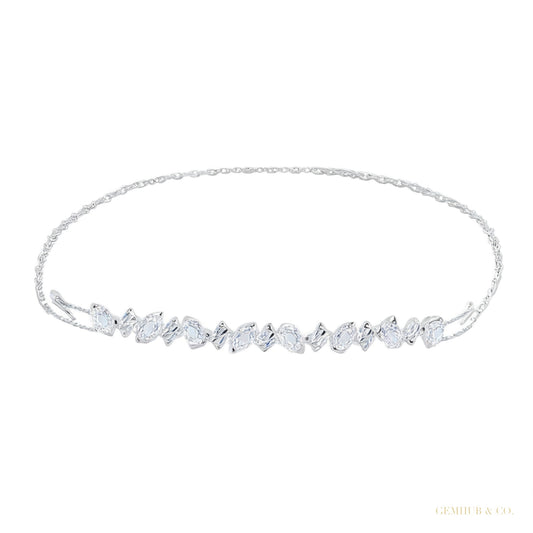 Fancy Charm Marquise Cut Natural Diamond Wedding Chain Tennis Bracelet 14k Gold – white background main image