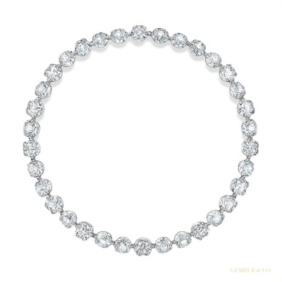 IGI Natural 4.00Ct Diamond 3-Prongs Set Martini Style Tennis Bracelet 14Kt Gold