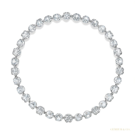 IGI Natural 4.00Ct Diamond 3-Prongs Set Martini Style Tennis Bracelet 14Kt Gold – white background main image