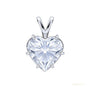 10.00ct DEW White Moissanite Heart Cut Pendant Necklace