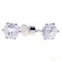 White Moissanite 10 ct DEW Round Cut Certified Earrings In Gold Vermeil