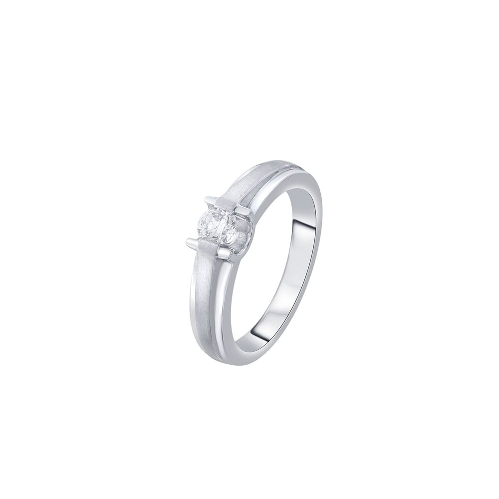 Glossy Platinum Solitaire Diamond Ring - 950Pt Platinum - GEMHUB & CO.