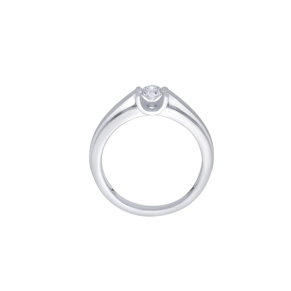 Glossy Platinum Solitaire Diamond Ring - Image 3 - GEMHUB & CO.