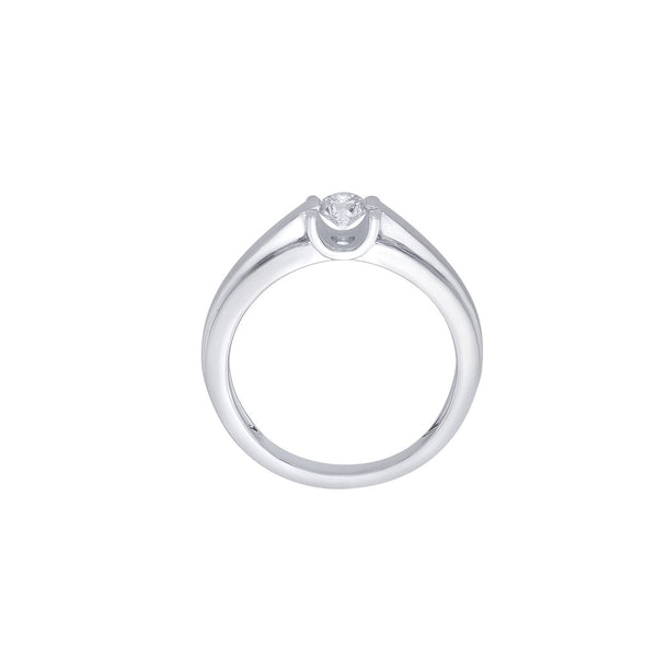 Glossy Platinum Solitaire Diamond Ring - Image 3 - GEMHUB & CO.