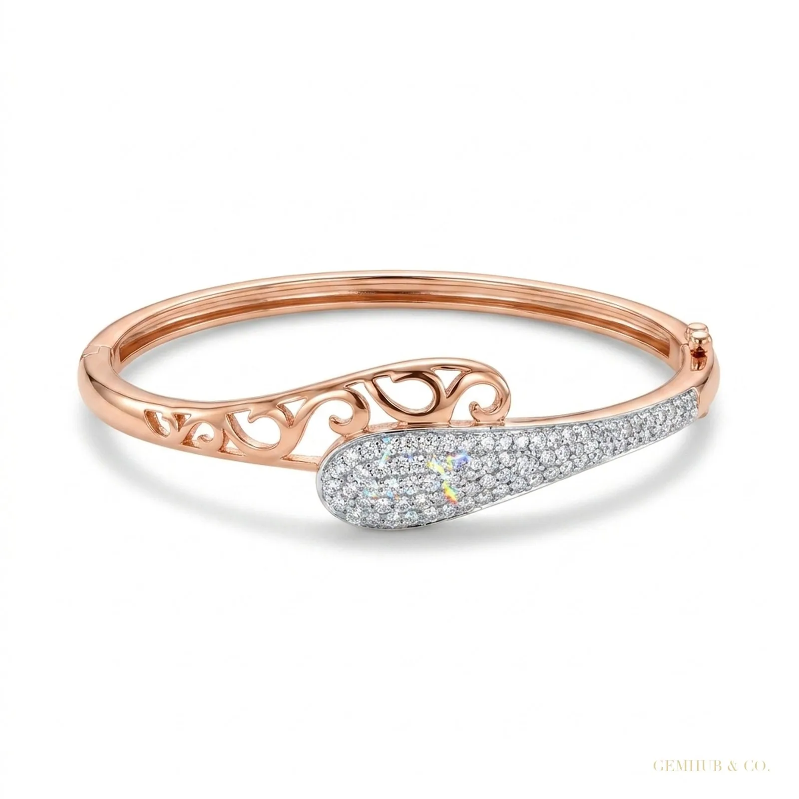 0.91 Ct Natural Diamond Bracelet H-I Color VS Clarity Solid Gold Fine Jewelry