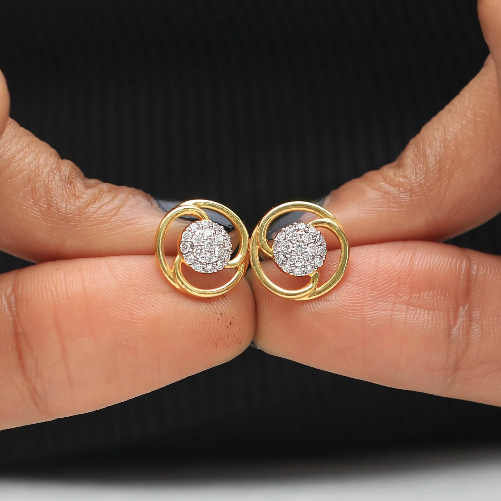 0.40 Ct IGI Certified. Natural Diamond 18KT Gold Stud Earrings gifts for wife - view 2