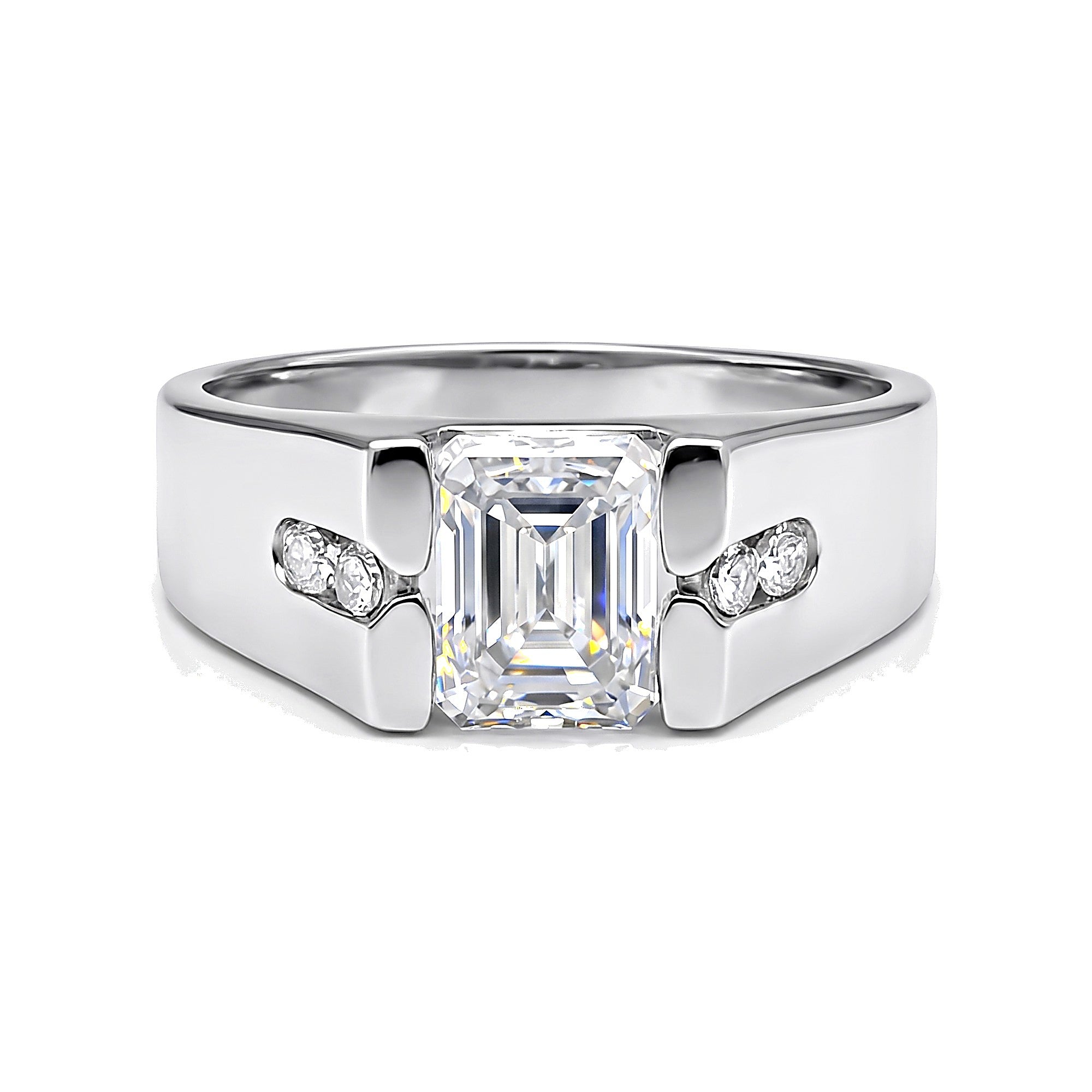 1.50 Ct Emerald Cut Moissanite Ring — VS1 Clarity in 18K Gold Vermeil (925 Silver)