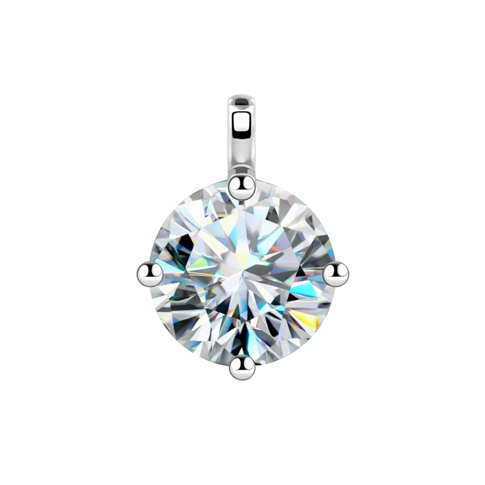 4.20 ct DEW Certified Moissanite Pendant in Gold Vermeil Ideal Gift