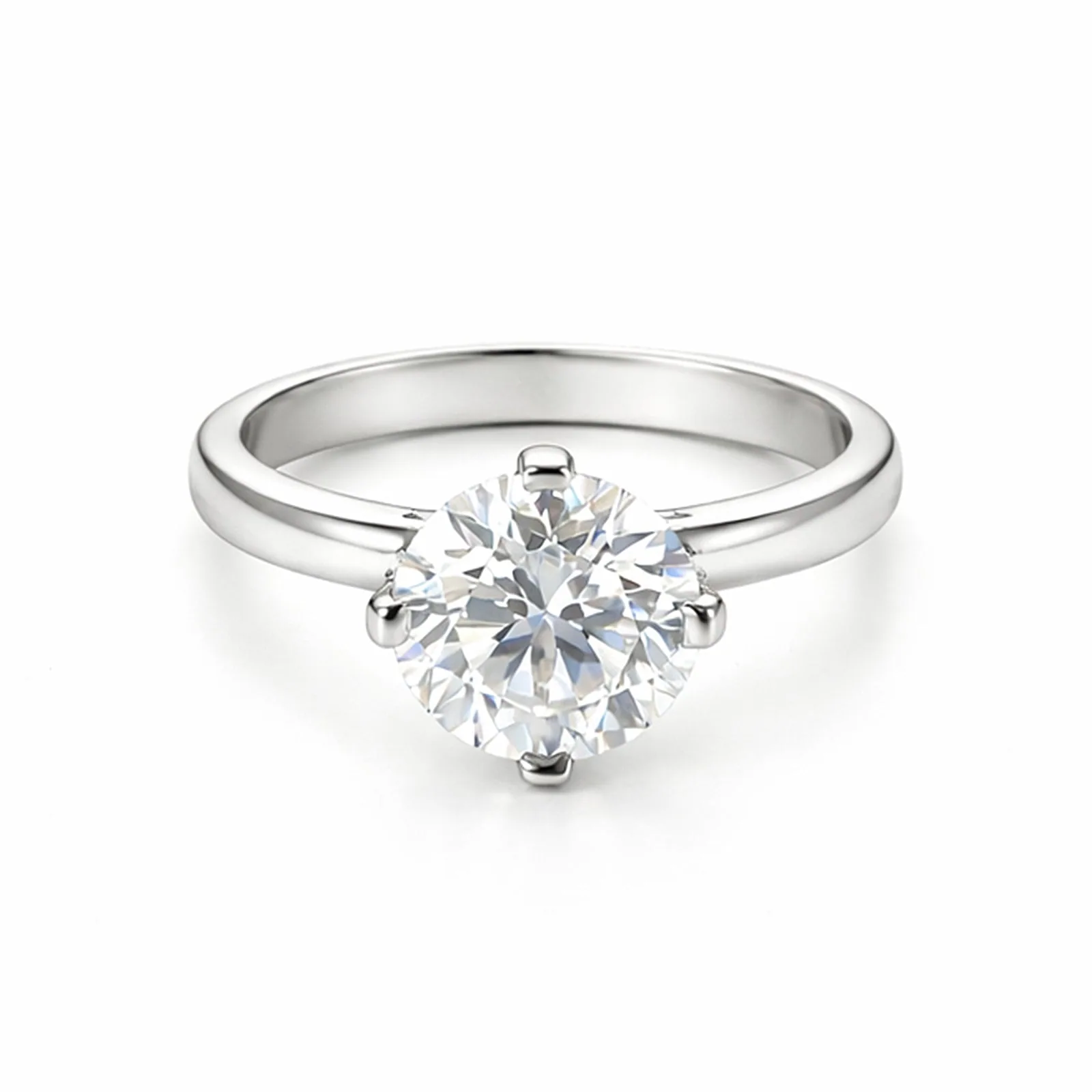 9.40 ct DEW Certified Round Cut White Moissanite Solitaire Ring Gold Vermeil