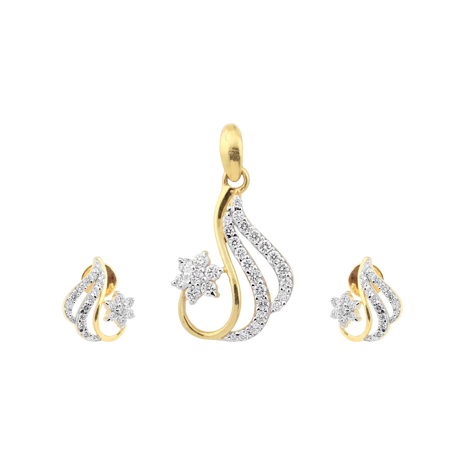 IGI Certified Diamond Pendant Set 0.66 Ct 18K Gold Vermeil G-H VS Gift for Women