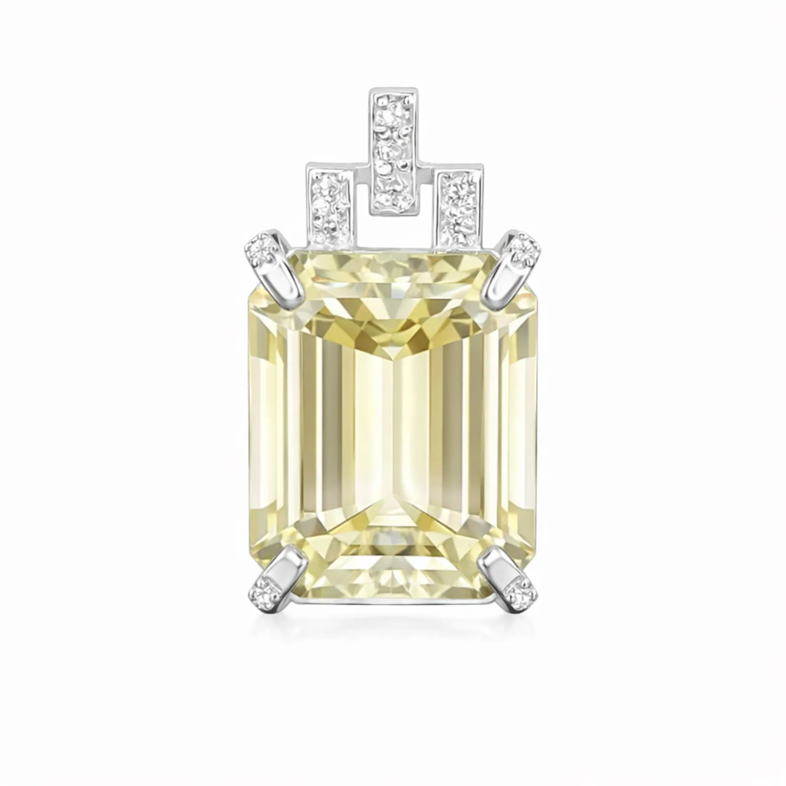 20 ct DEW Certified Champagne Moissanite Pendant Gold Vermeil Anniversary Gift
