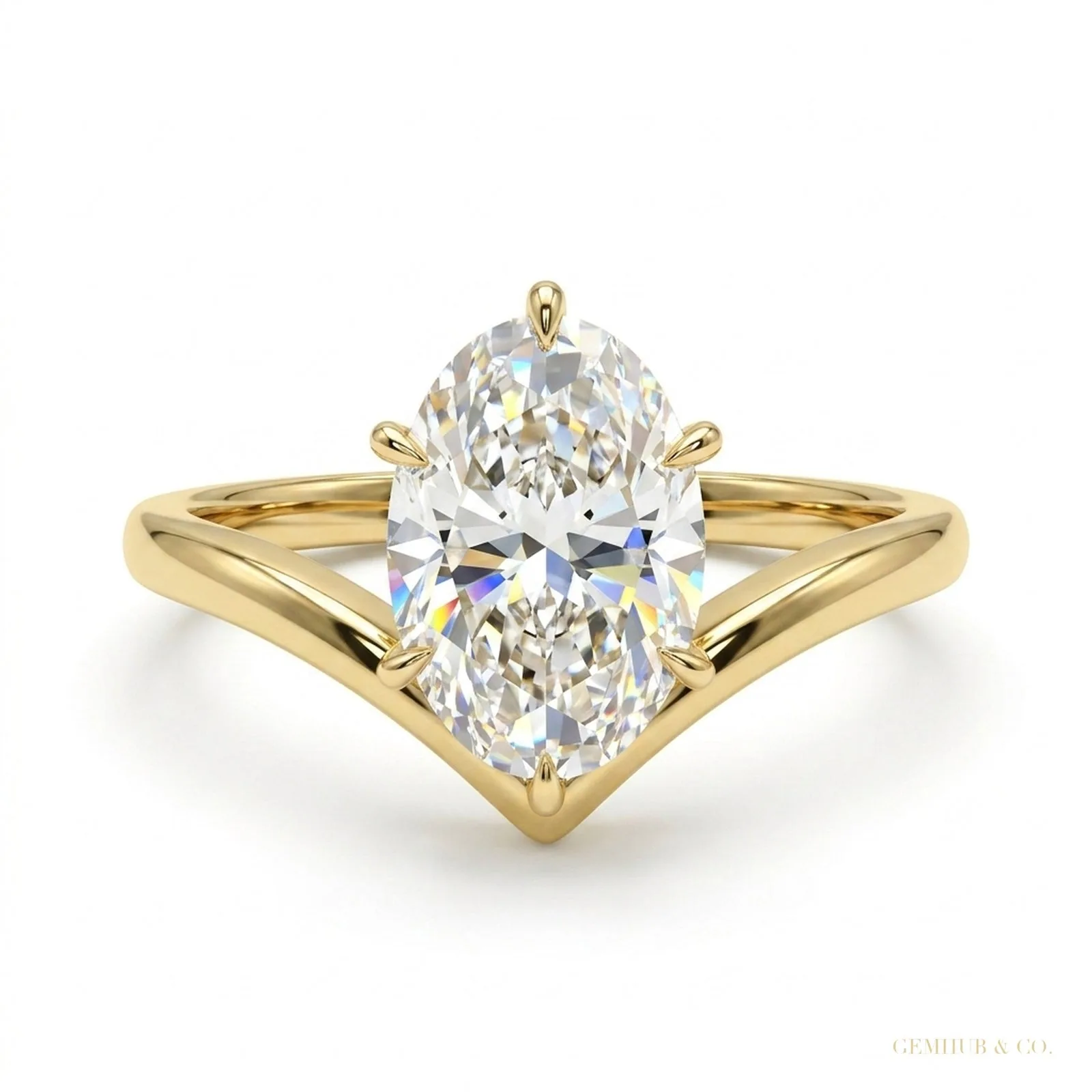 2.00 ct DEW Oval White Moissanite Solitaire Ring – Elegant Jewelry for Her Birthday 18K 18K Gold Plated