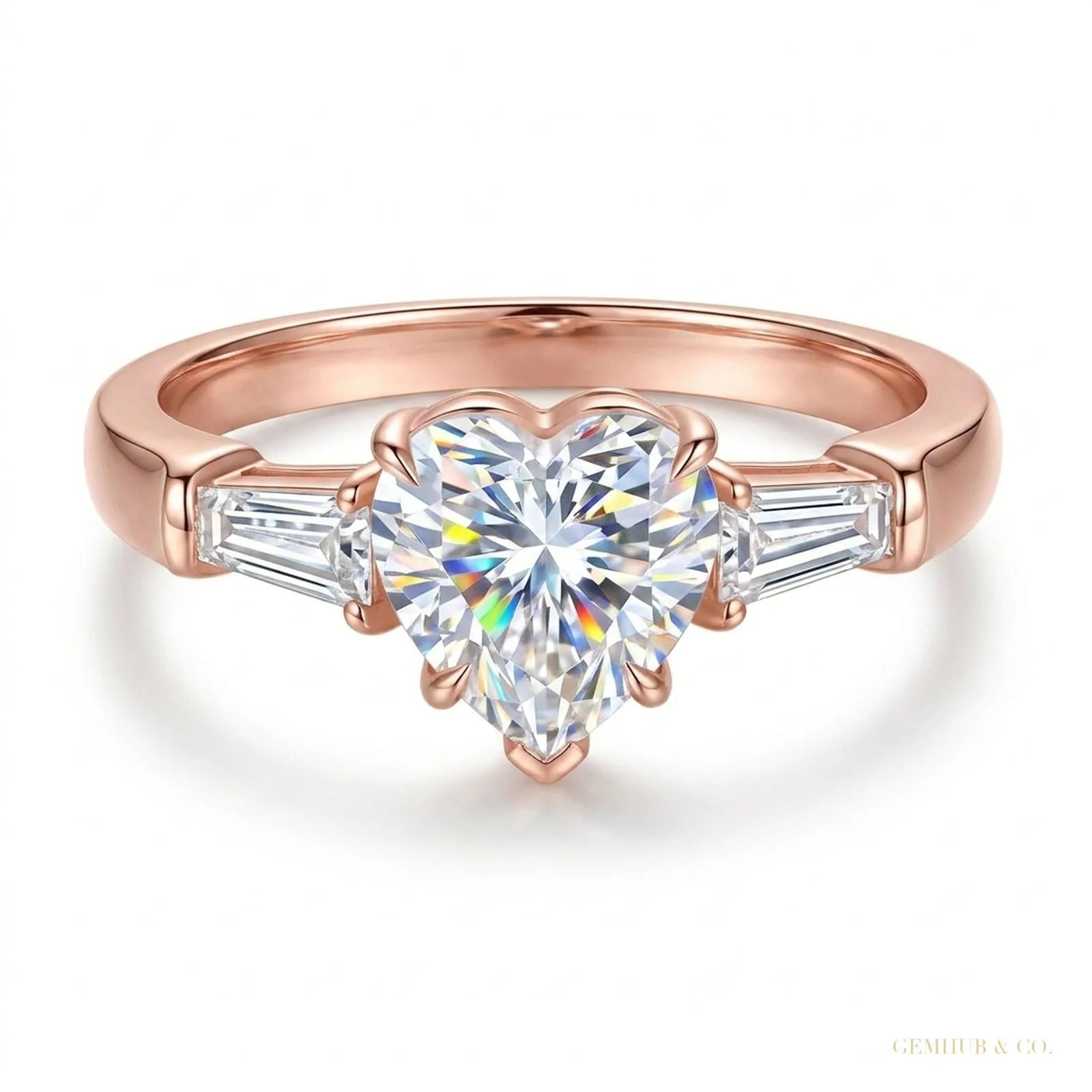 2.50 ct DEW Certified White Moissanite Ring for Women 18K Gold Plated
