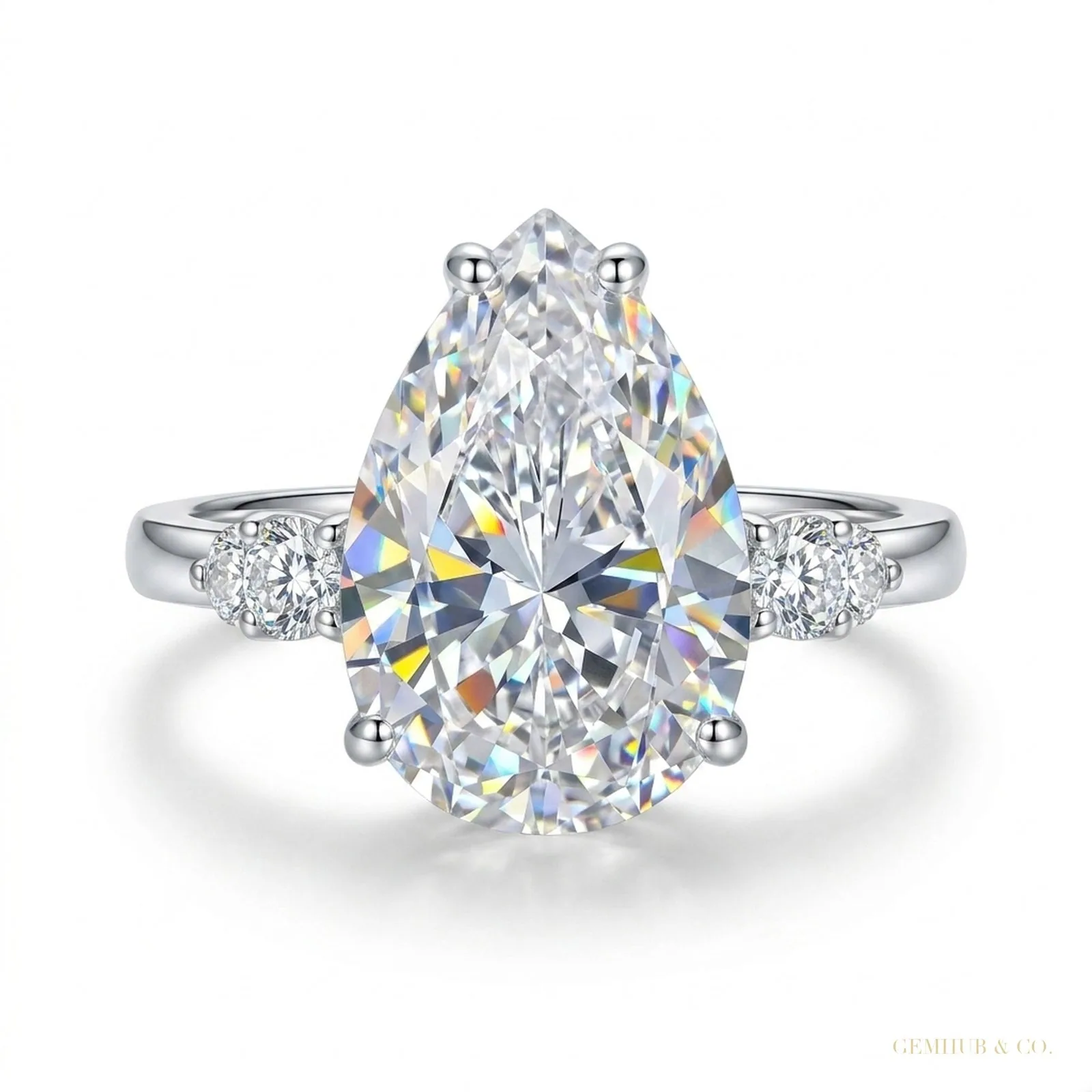 2.50 ct DEW Off White Moissanite Solitaire Ring in Birthday Gift Women – 18K Gold Vermeil