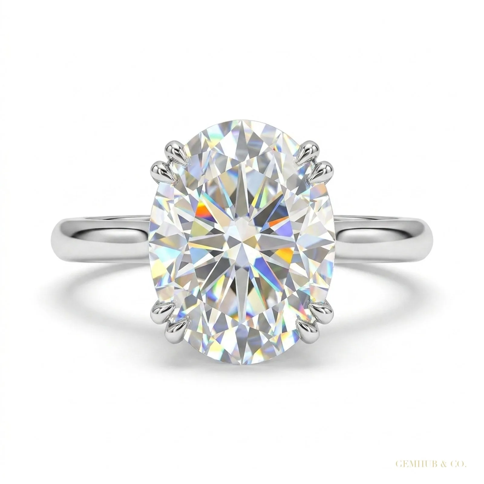 2.50 ct DEW Off White Moissanite Elegant Solitaire Ring in 18K Gold Plated
