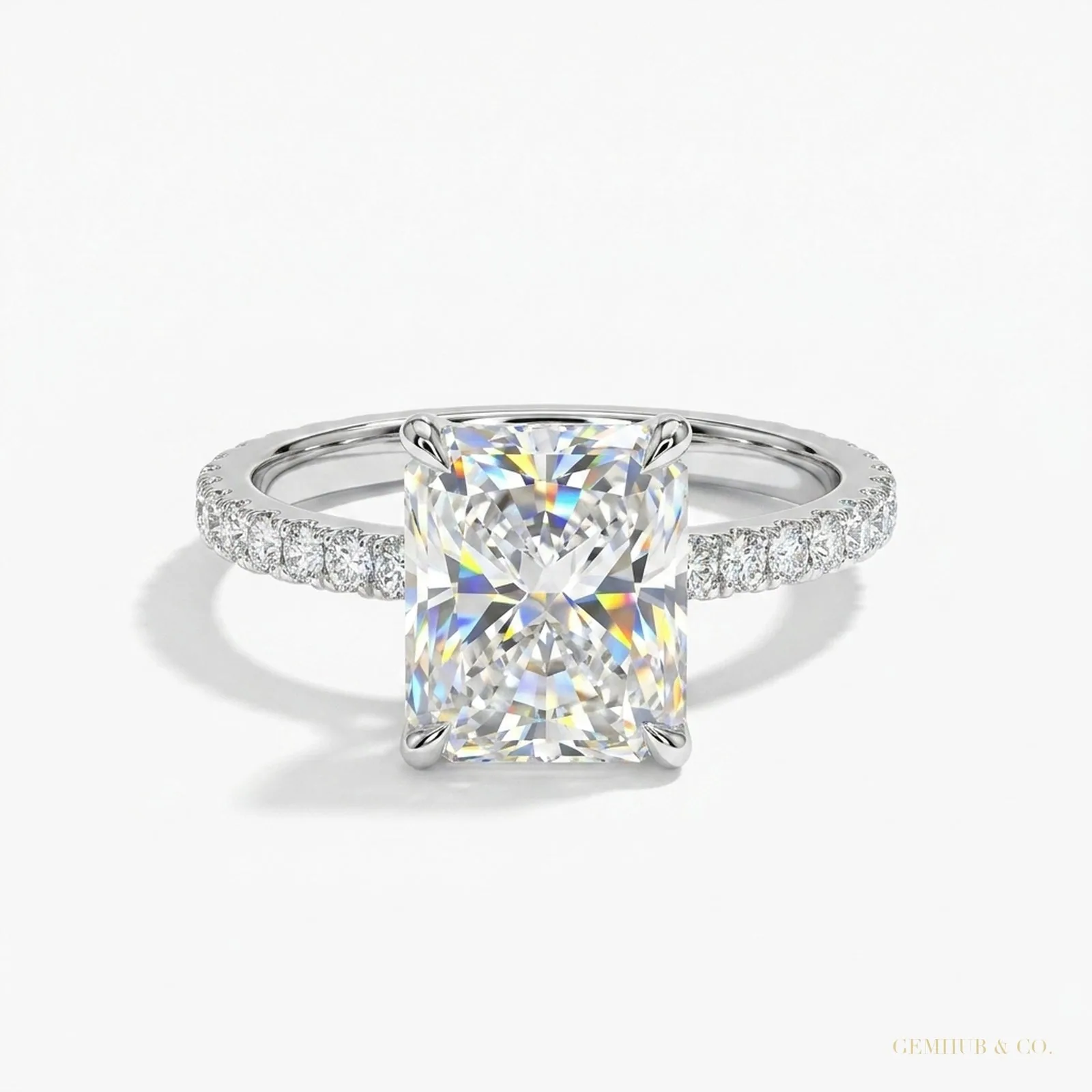2.50 ct DEW Off White Treated Moissanite Ring – Sparkle & Luster – 18K Gold Vermeil