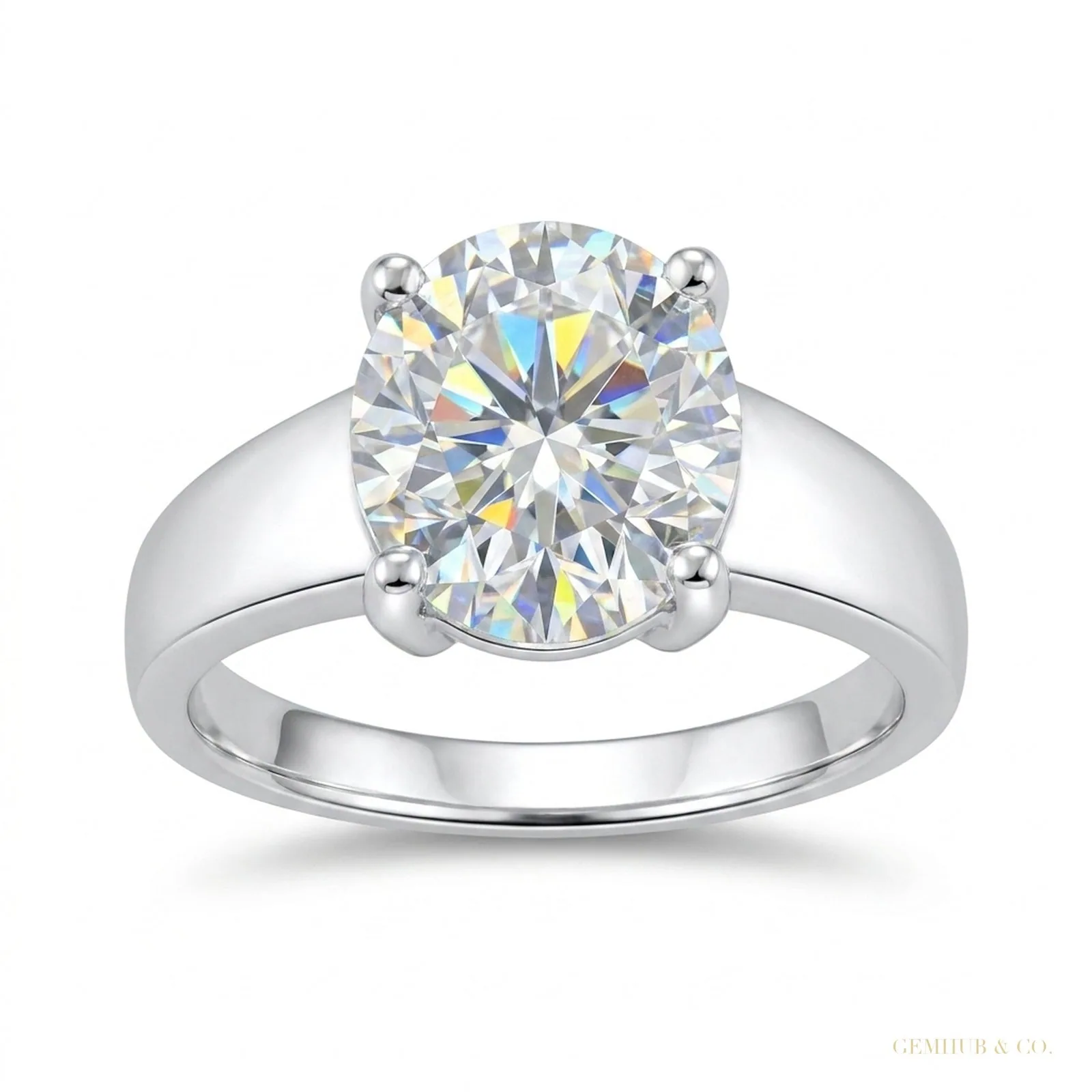 2.50 Cts White Round Cut Certified Moissanite Solitaire Rings – 18K Gold Vermeil