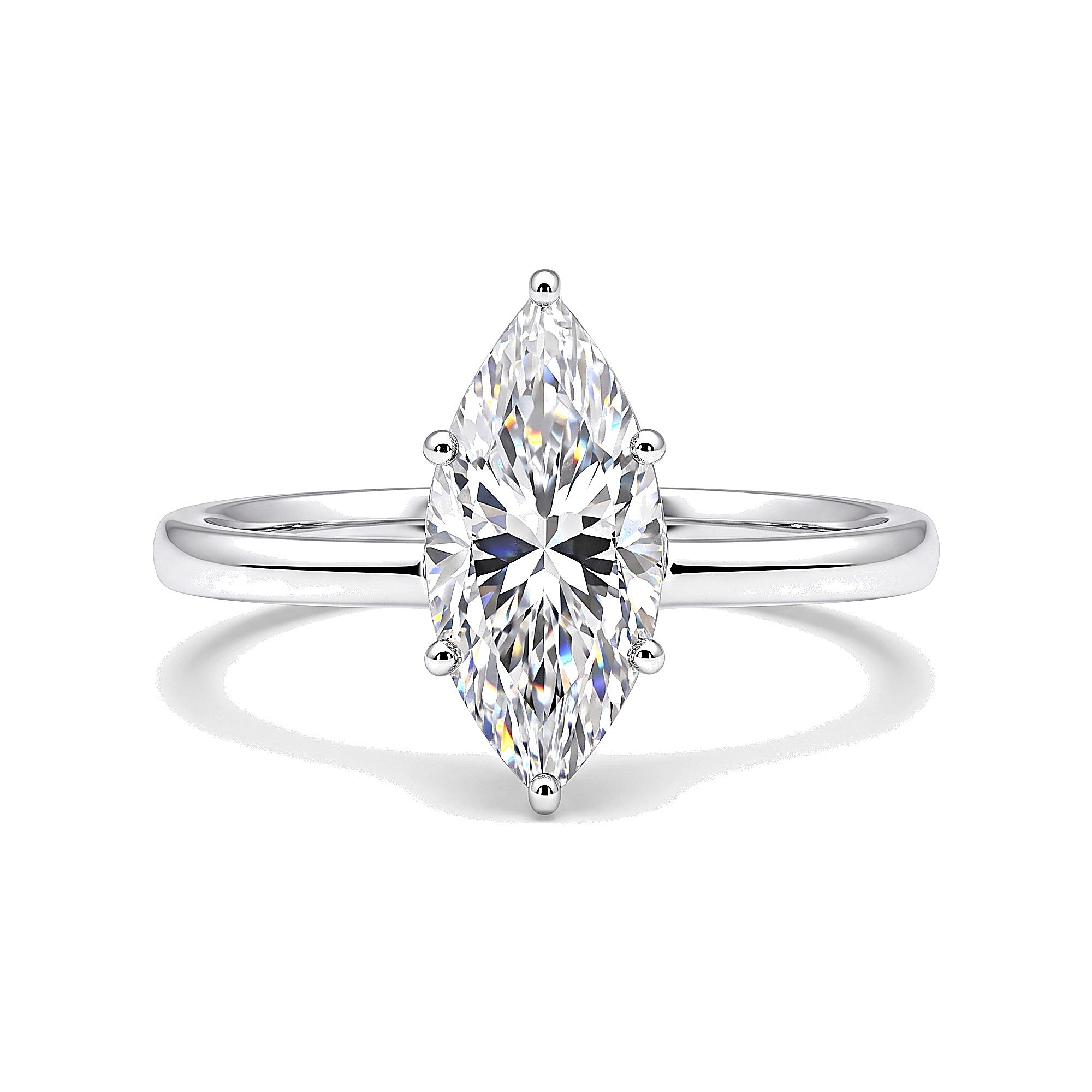 2.01 Ct Marquise Cut Moissanite Ring — VS1 Clarity in 18K Gold Vermeil (925 Silver)