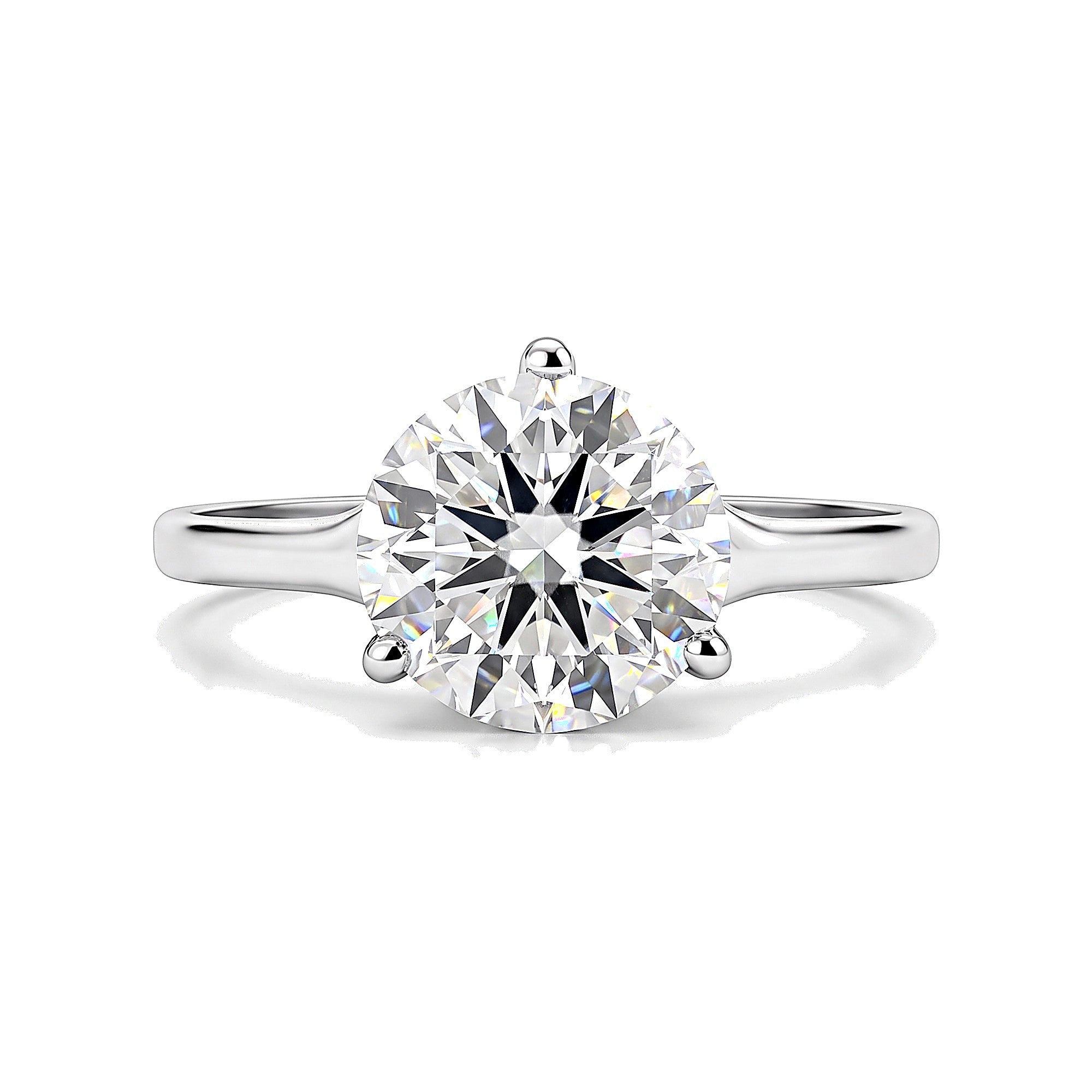 2.20 Ct Round Cut Moissanite Ring — VS1 Clarity in 18K Gold Vermeil (925 Silver)