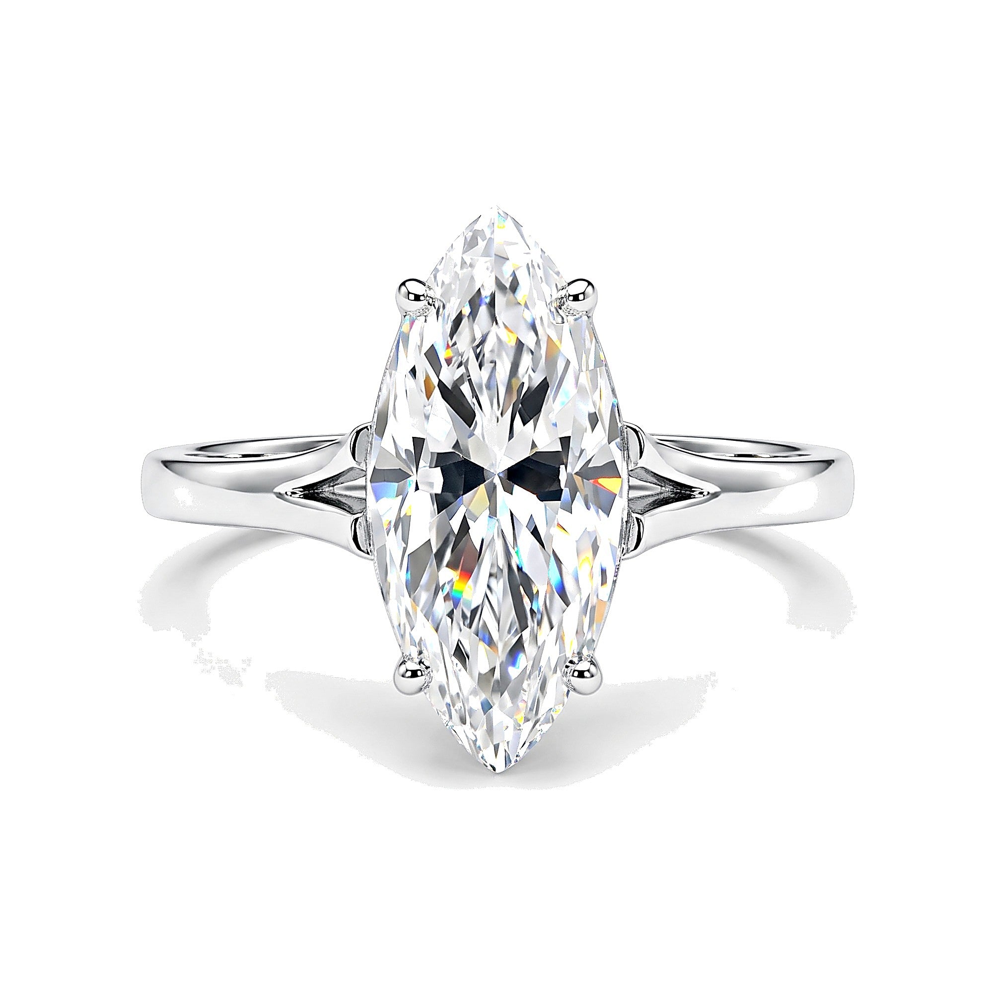 2.50 Ct Marquise Cut Moissanite Ring — VS1 Clarity in 18K Gold Vermeil (925 Silver)