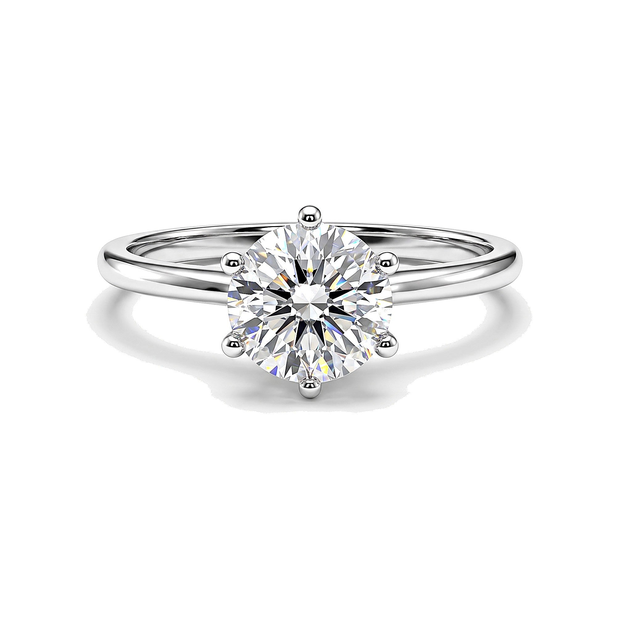 2.50 Ct Round Cut Moissanite Ring — VS1 Clarity in 18K Gold Vermeil (925 Silver)