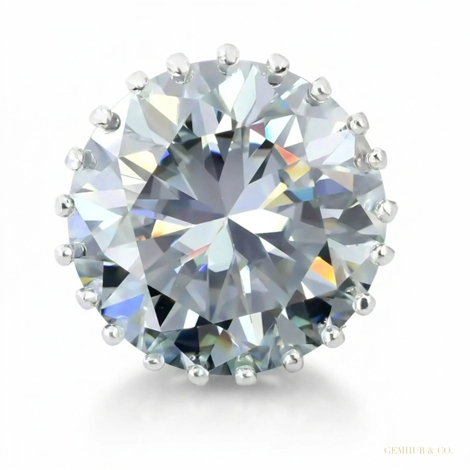 27 ct DEW Certified White Moissanite Solitaire Pendant Gold Vermeil Gift