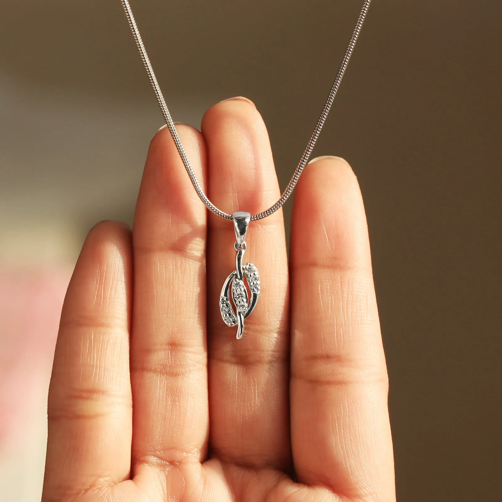 0.24 Ct IGI Certified Natural Diamond Pendant in 18K Gold Vermeil Jewelry For Women - view 2