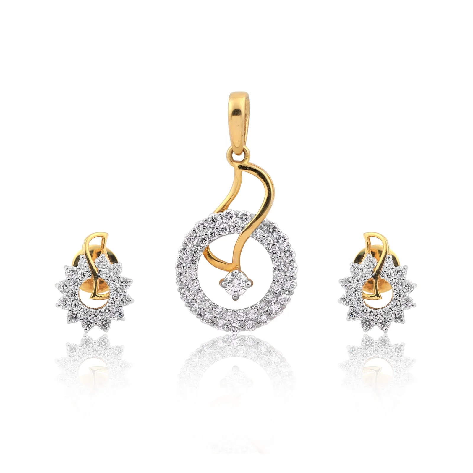 18K Gold Vermeil Natural Diamond Pendant Set 1.50 ct Round Cut IGI Certified Jewelry