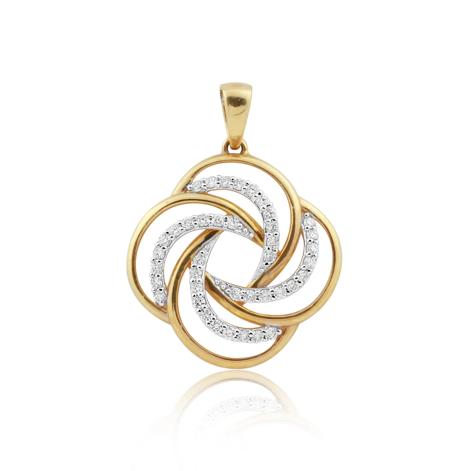 IGI Certified 0.44 Ct. Natural Diamond Pendant in 18K Gold Vermeil Luxury Jewelry