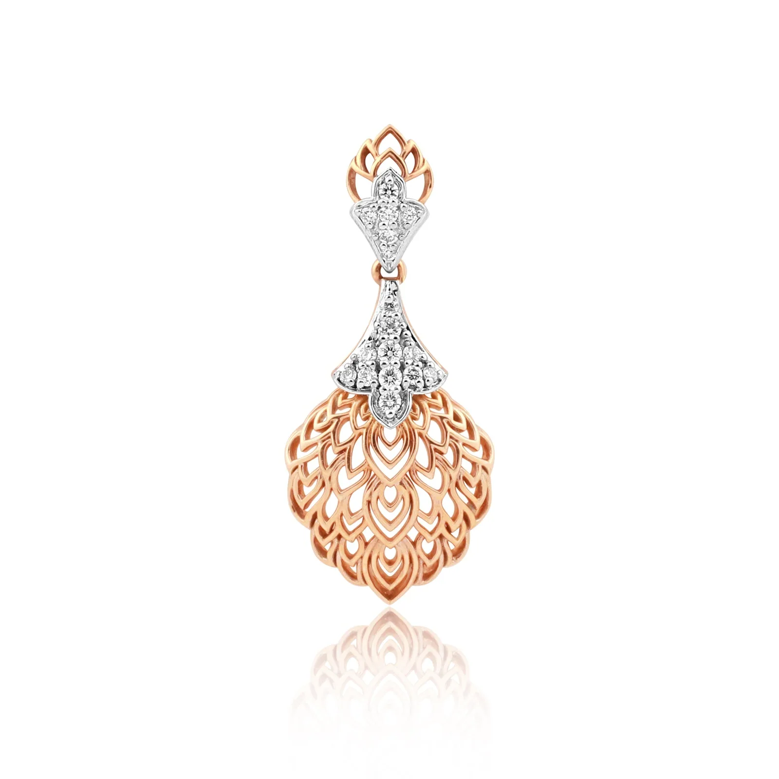 0.24 Ct Diamond Pendant Necklace IGI Certified 18K Gold Vermeil H-I VS Luxury