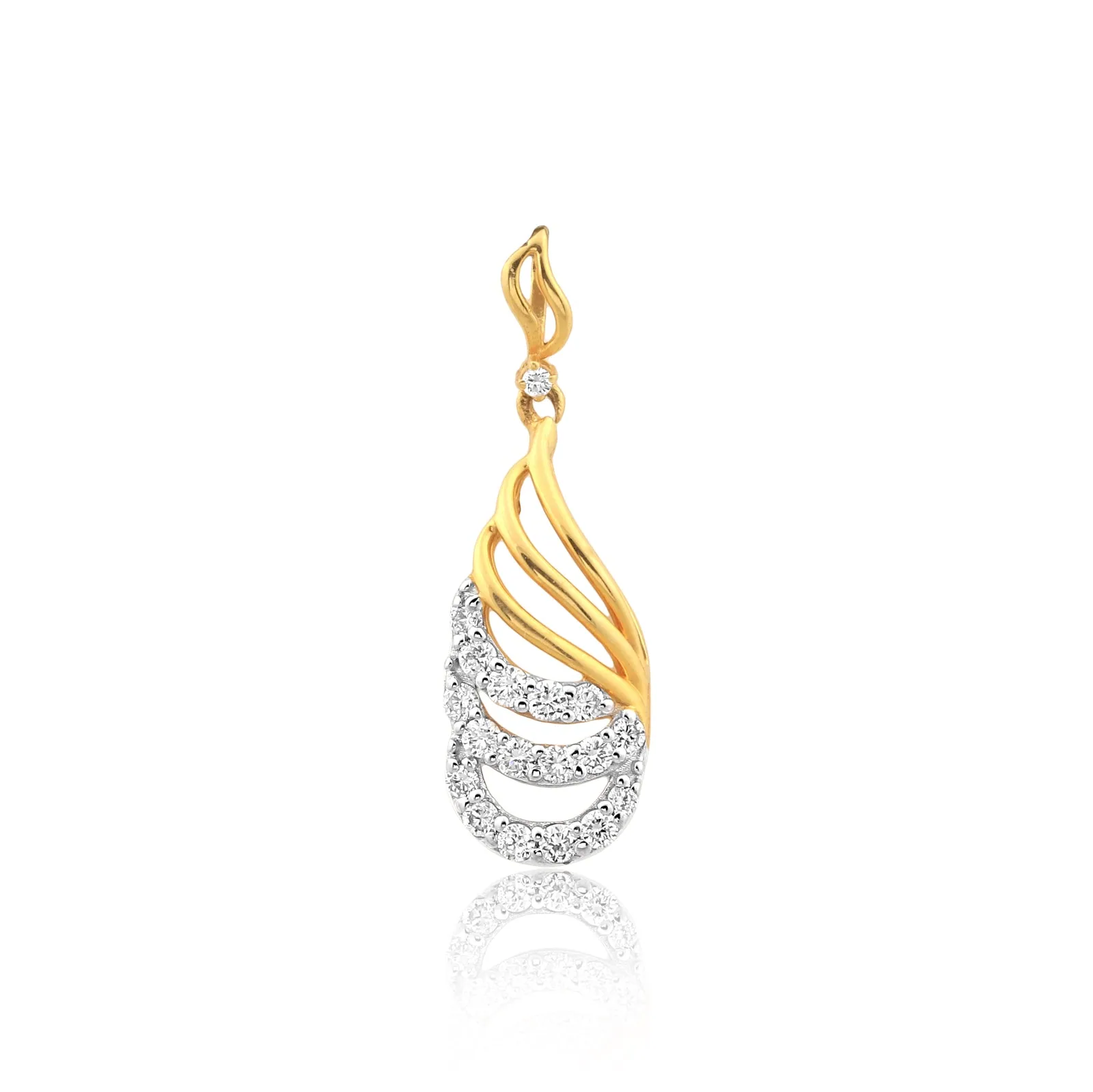 Luxury 18K Gold Vermeil Pendant 0.26 Ct Natural Diamond Jewelry IGI Certified Jewelry