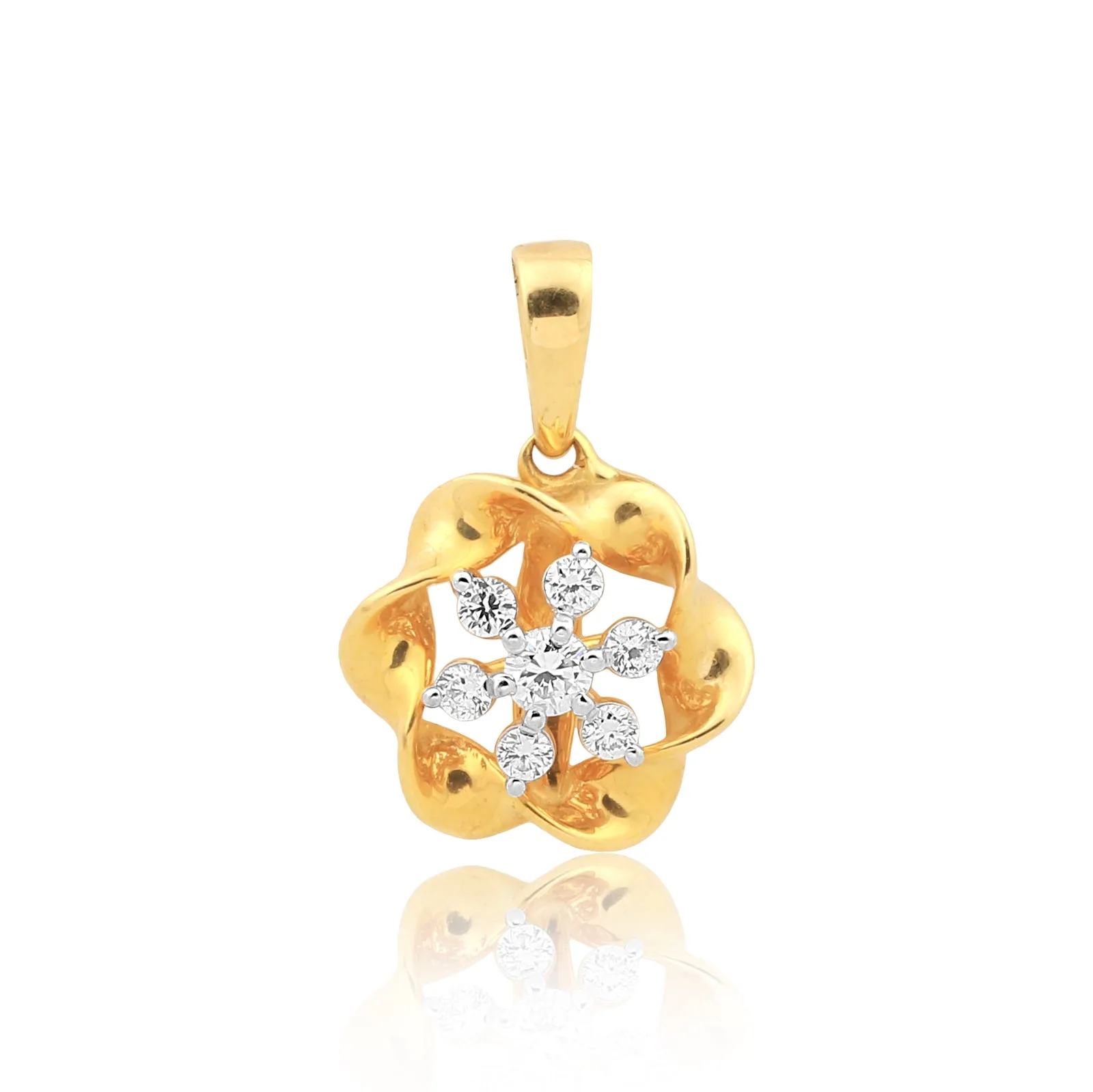 18K Gold Vermeil Pendant with 0.29 Ct IGI Certified Natural Diamond for Women