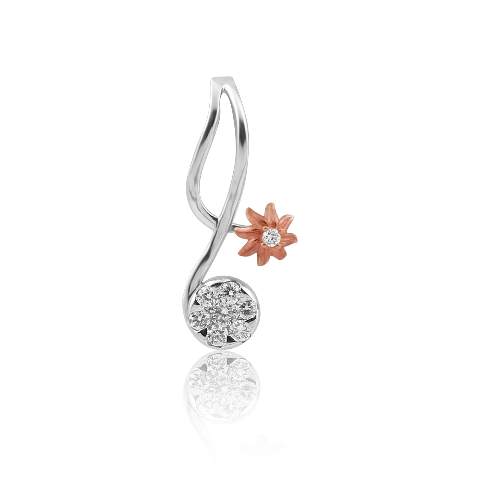 0.16 Ct IGI Certified Natural Diamond Necklace Pendant in 18K Gold Vermeil
