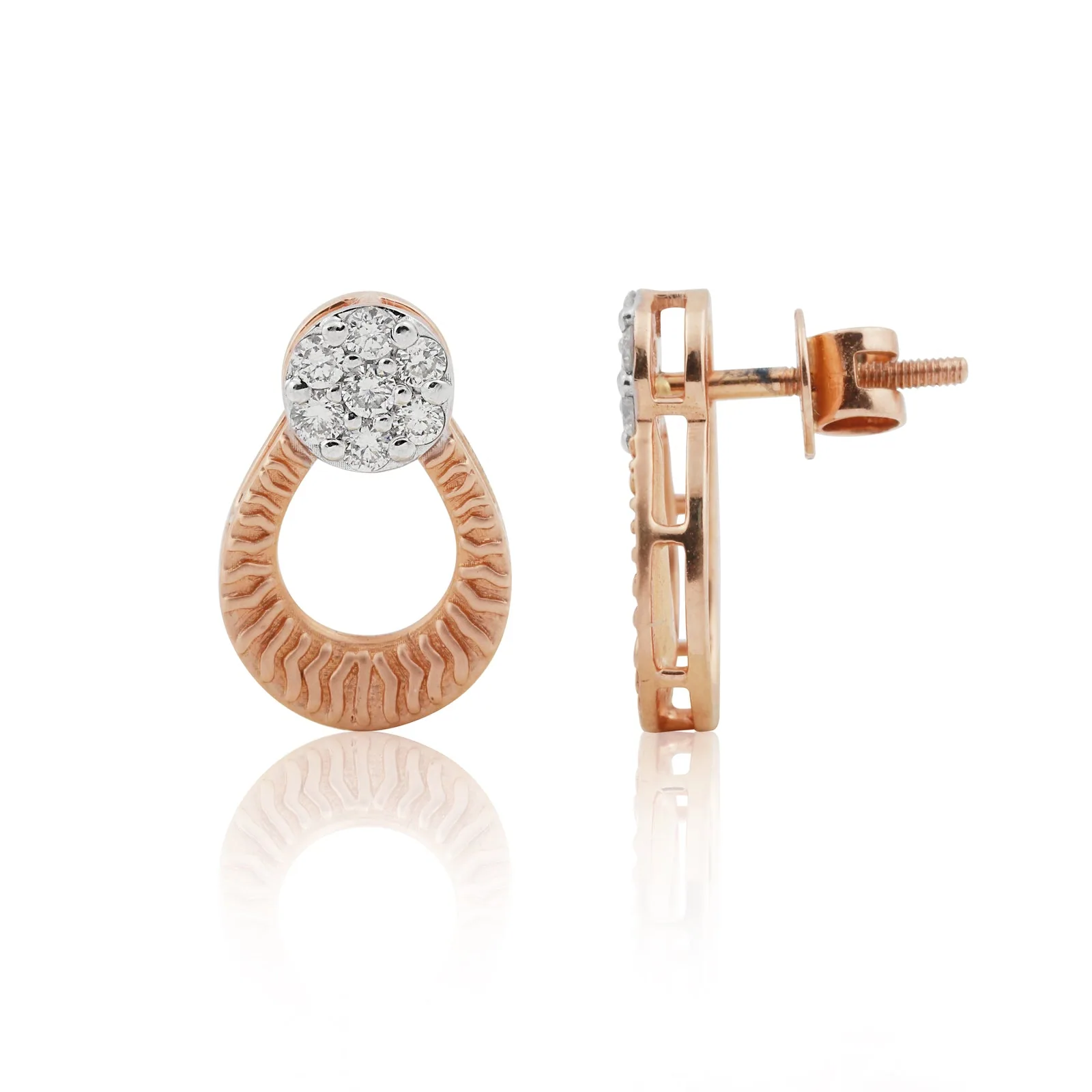 18KT Gold IGI Certified 0.32 Ct. Natural Diamond Stud Earrings gift for wife - view 2