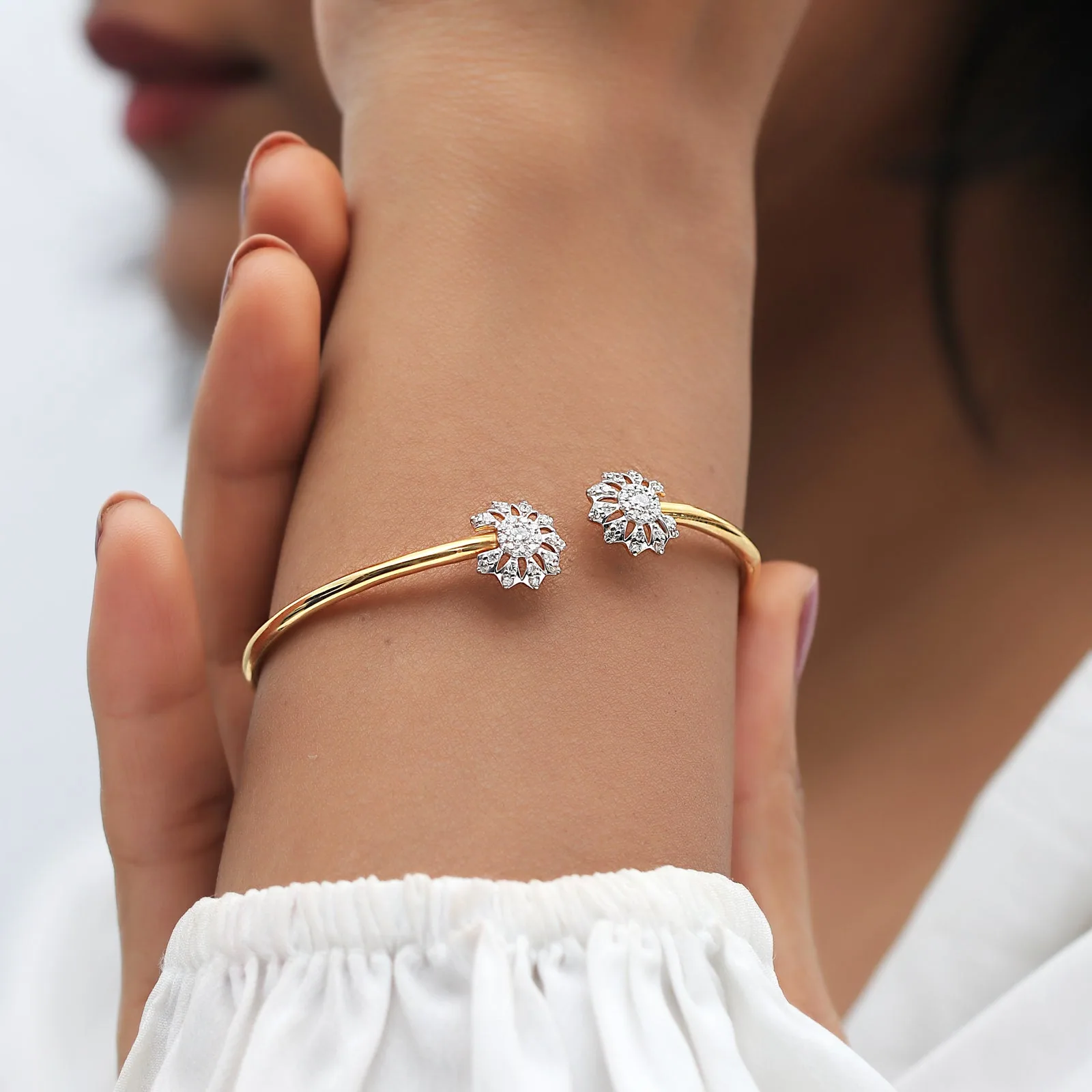 0.57ct Natural Diamond Pavé Bangle - view 4