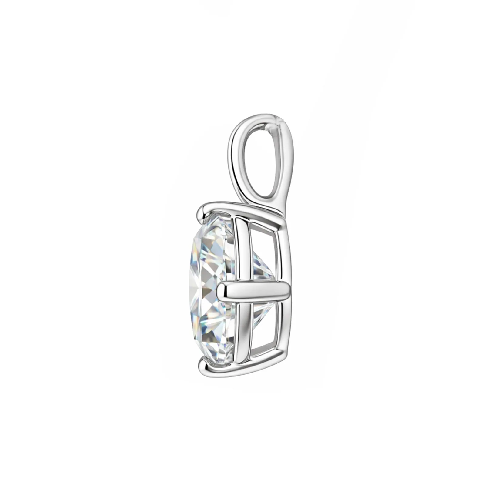 4.20 ct DEW Certified Moissanite Pendant in Gold Vermeil Ideal Gift - view 2