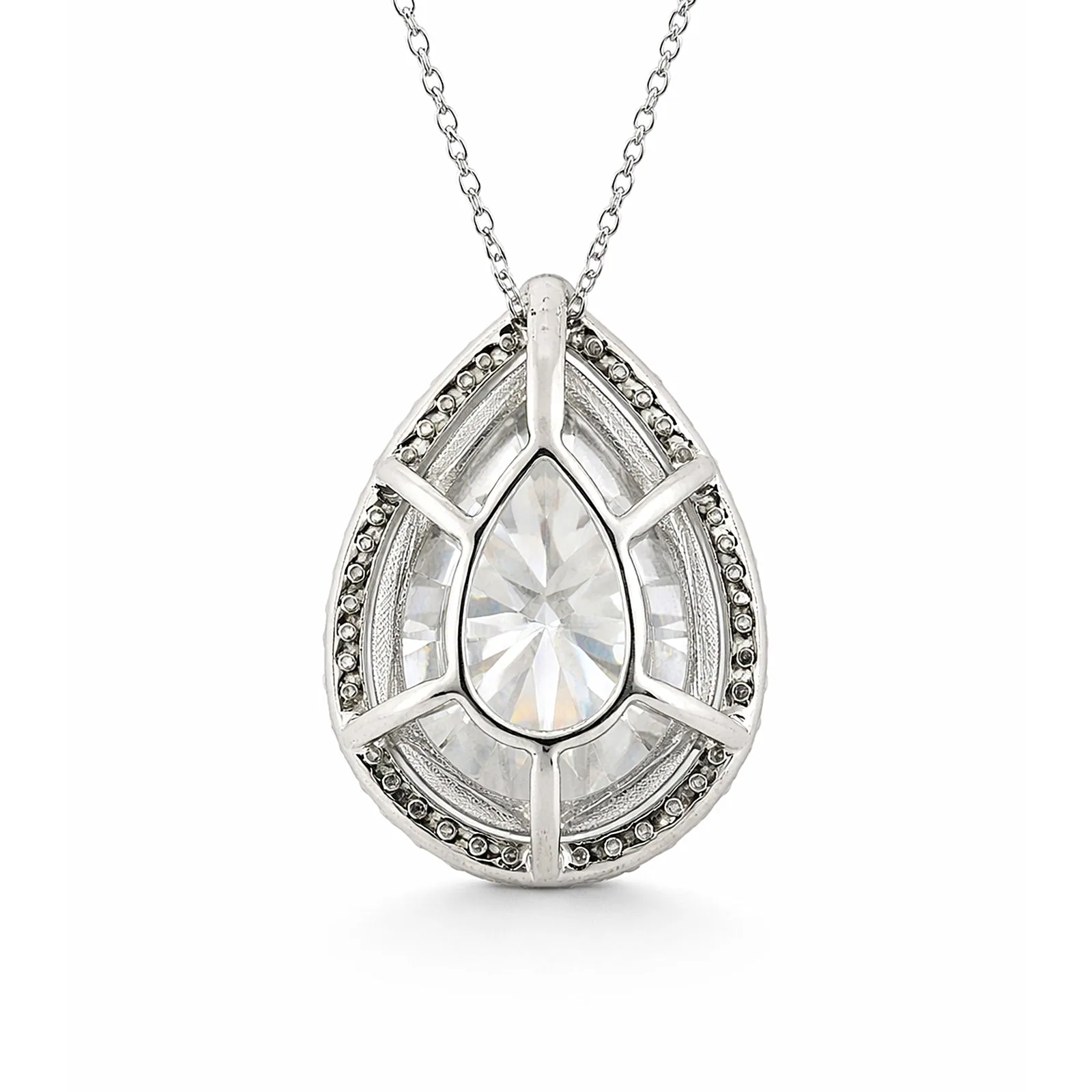 25.50 ct DEW Certified White Moissanite Pendant in 925 Silver – Anniversary Gift - view 3