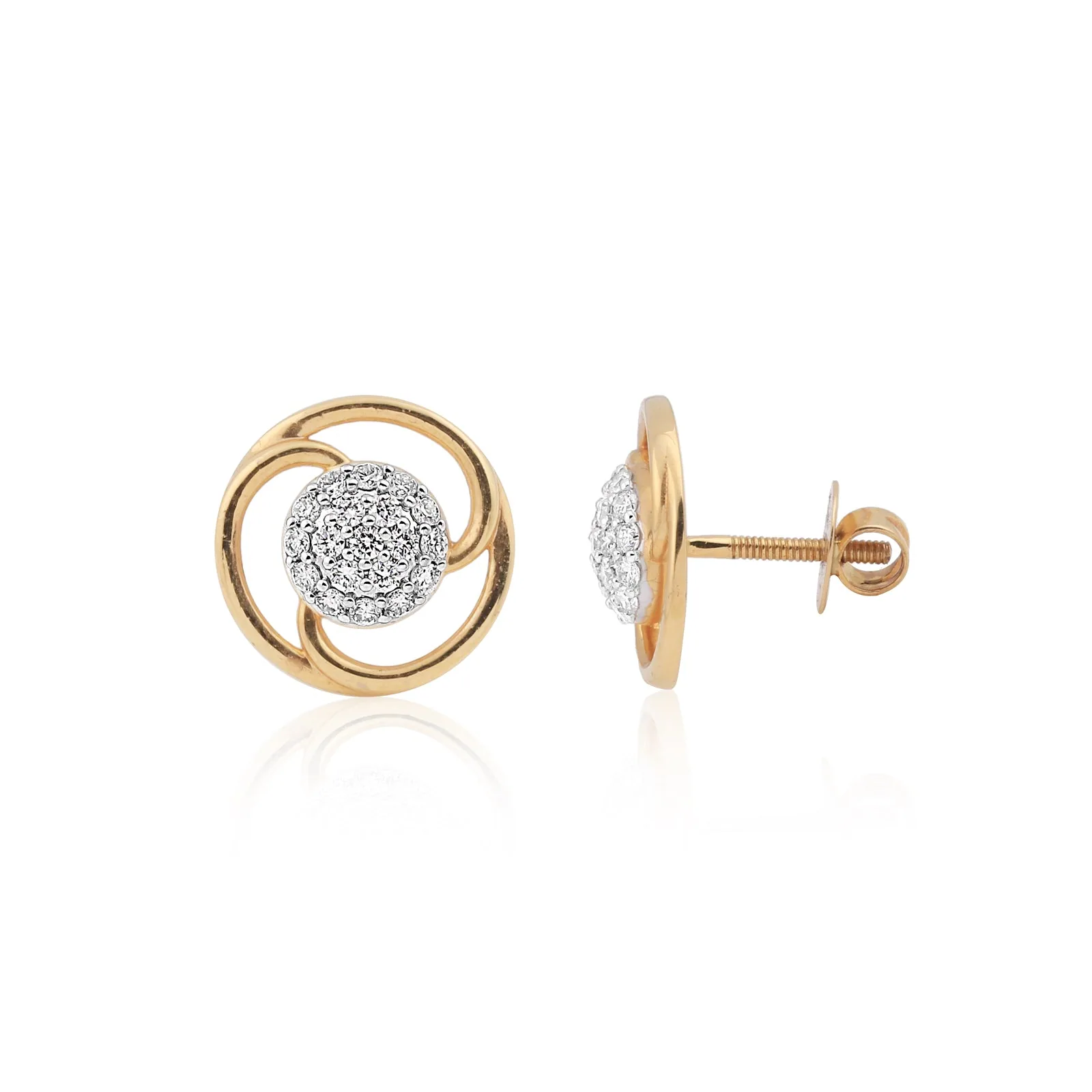 0.40 Ct IGI Certified. Natural Diamond 18KT Gold Stud Earrings gifts for wife