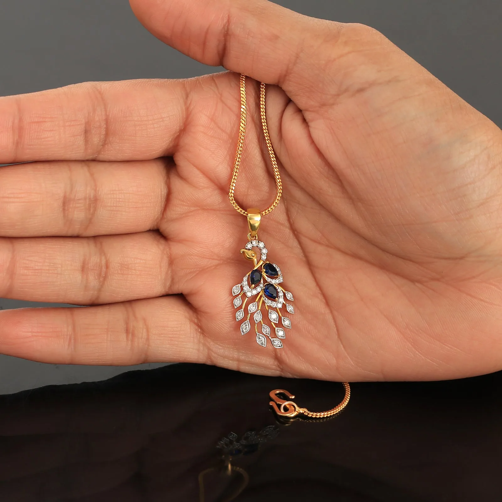 Engagement Gift Pendant 18K Gold Vermeil 0.38 Ct IGI Certified Natural Diamond - view 3