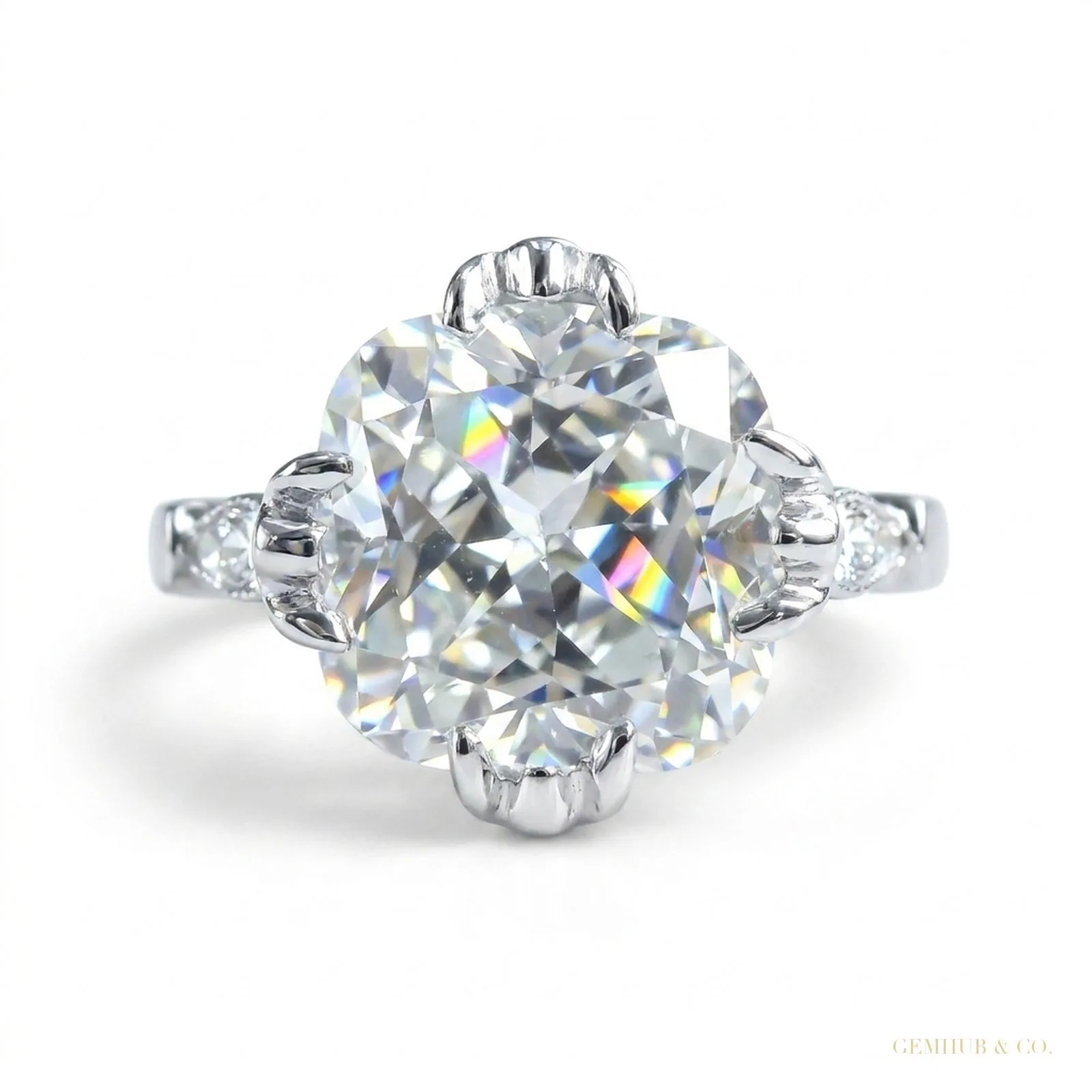 3.00 ct DEW Certified White Moissanite Solitaire Ring – Elegant Jewelry – 18K Gold Vermeil